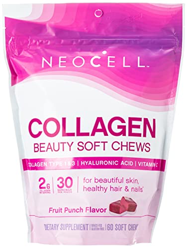 NeoCell Beauty Burst Collagen Chews - High Absorption for Skin, Hair & Nails - Chocolate Mint, 60ct