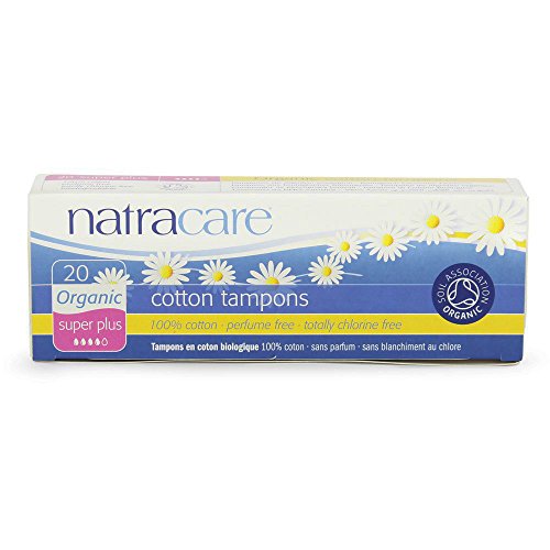 Natracare Organic Cotton Tampons - Biodegradable, No Dyes or Chemicals - Super Plus, 80 Count