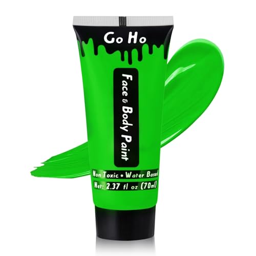 Go Ho Body Paint - Bright Green, Non-Toxic, Easy to Blend & Remove - 2.37oz Water-Based