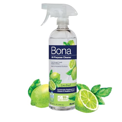 Bona All-Purpose Cleaner - Cuts Tough Grease, Plant-Based Ingredients, Lime Basil Scent - 24 oz