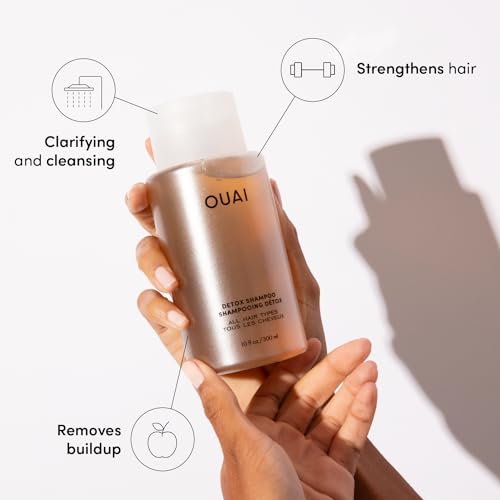 OUAI Detox Shampoo - Clarifying for Build-Up, Itchy Scalp Relief with Apple Cider Vinegar - 10oz