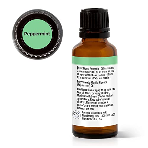 Plant Therapy Peppermint Essential Oil - Promotes Alertness & Clarity, 100% Pure - 30 mL