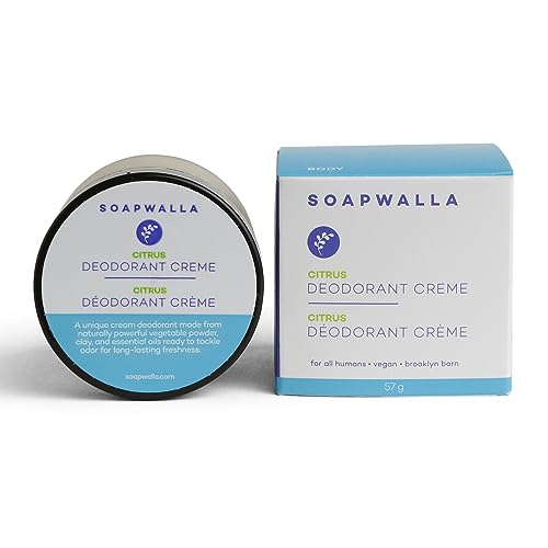 Soapwalla Deodorant Cream - Long-Lasting Citrus Freshness, Vegan & Cruelty-Free - 2 oz