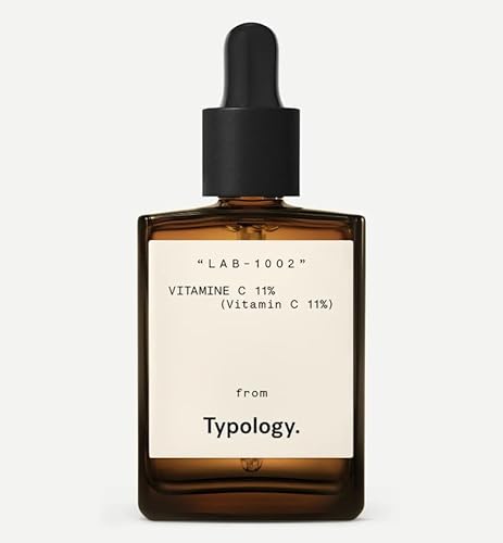 Typology Radiance Serum - Restores Glow, 11% Vitamin C, Vegan, 1 fl. oz with Ginseng Masque