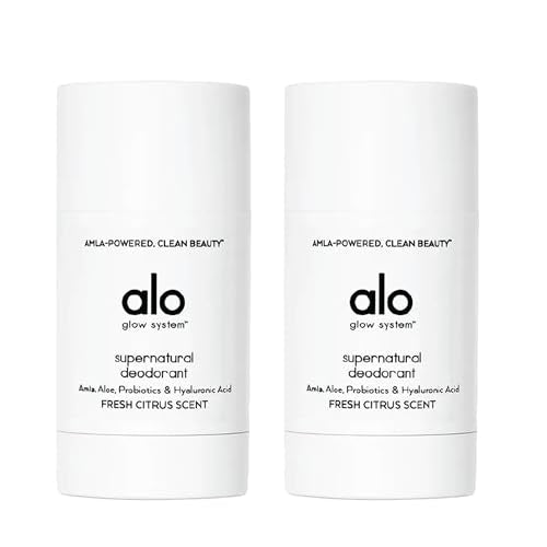 Alo Supernatural Deodorant - Long-Lasting Citrus Scent, Vegan & Cruelty-Free - 1.7 Oz (2 Pack)