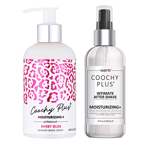 Coochy Plus Shaving Kit - Moisturizing Protection, Prevents Razor Burn & Ingrown Hairs - Sweet Bliss