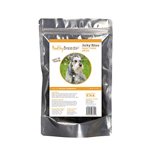 Healthy Breeds Miniature Schnauzer Jerky Bites - Organic Chicken, Non-GMO, 5oz