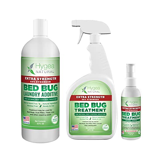 Hygea Natural Bed Bug & Lice Elimination Kit - Child & Pet Safe, Complete Control - 24oz Spray