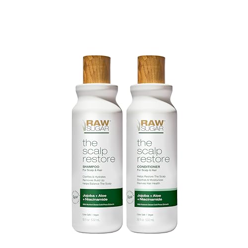 Raw Sugar Scalp Restore Shampoo & Conditioner Set - Nourishes & Detoxifies - 12oz Each