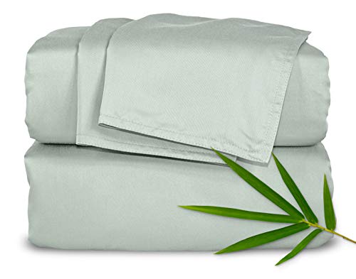 Pure Bamboo King Bed Sheet Set - Luxuriously Soft, Cooling & OEKO-TEX Certified - Sea Glass