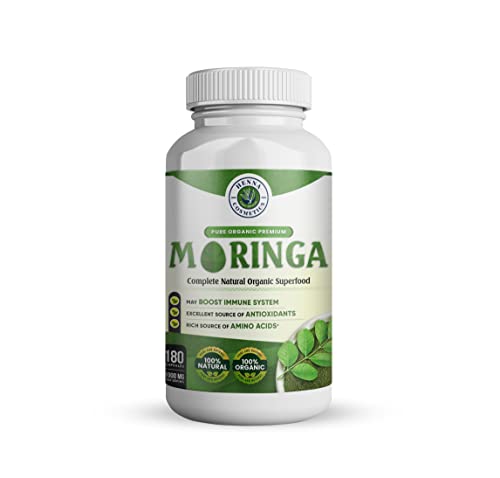 Henna Cosmetics Moringa Capsules - Energy & Immune Support, Non-GMO, Vegan - 180 Count