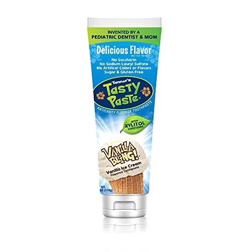 Tanner's Tasty Paste Kids Toothpaste - Anticavity, Vanilla Flavor, Sugar & Gluten Free - 4.2oz