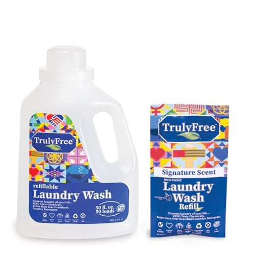 Truly Free Concentrated Laundry Detergent - Gentle for Sensitive Skin, Plant-Based, 50 Loads