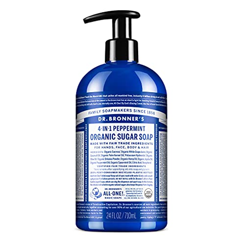 Dr. Bronner's Organic Body Wash - Nourishing Moisture, Vegan Ingredients - Peppermint, 24oz