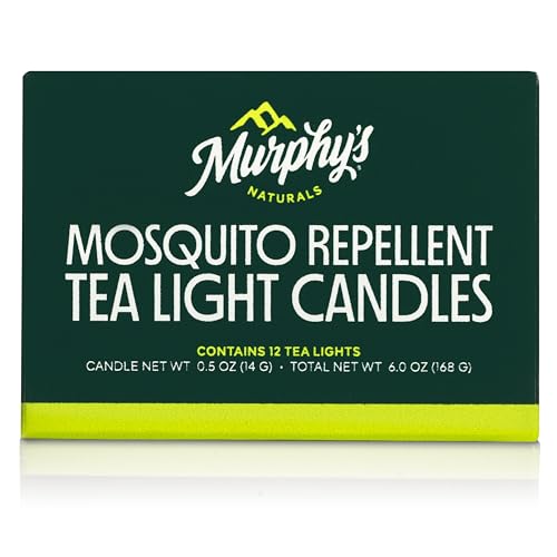 Murphy’s Naturals Mosquito Repellent Candles - Natural Ingredients, 4-Hour Protection - 12 Count