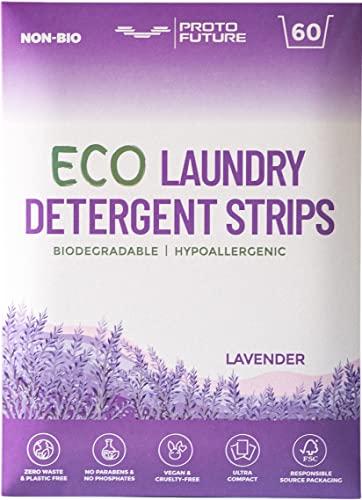 Proto Future Laundry Detergent Sheets - Plant-Based, Hypoallergenic, Lavender Scent - 60 Loads