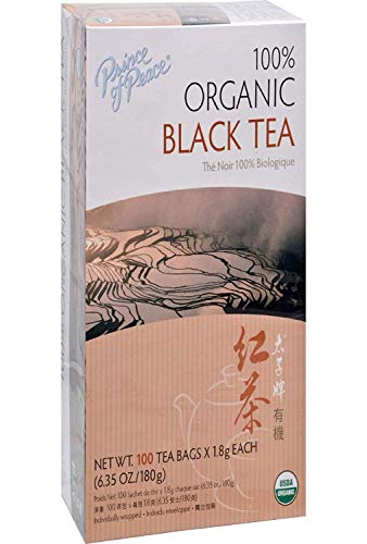 Prince of Peace Organic Black Tea - Rich Flavor, Lower Caffeine, Herbal Benefits - 100 Bags