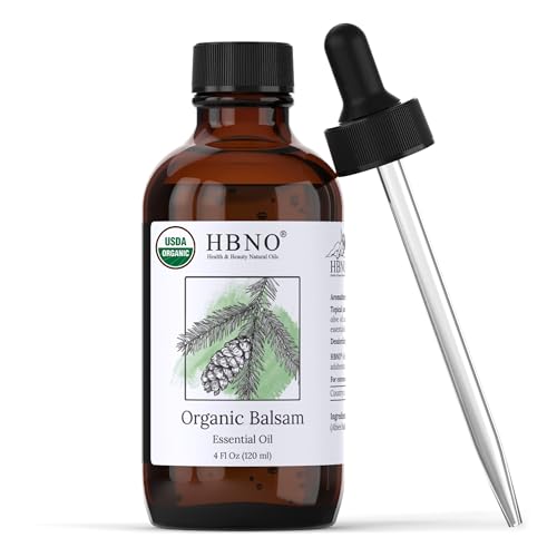 HBNO Organic Fir Balsam Essential Oil - USDA Certified, Versatile for Aromatherapy & DIY - 4 oz