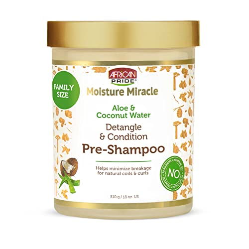 African Pride Pre-Shampoo Detangler - Minimizes Breakage, Nourishes Coils & Curls - 18 oz