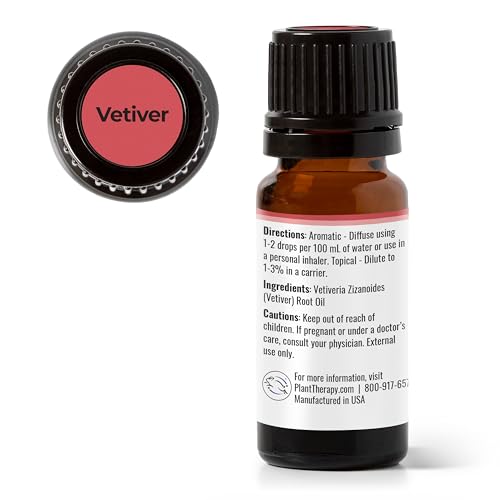 Plant Therapy Vetiver Essential Oil - 100% Pure, Therapeutic Grade, Skin Support - 10 mL