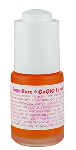 Living Libations Royal Rose CoQ10 Face Serum - Reduces Wrinkles, Boosts Collagen - 0.5 oz