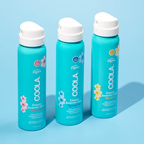 COOLA Organic Sunscreen SPF 50 Spray - Hydrating, Vegan, Guava Mango, 2oz, Dermatologist Tested