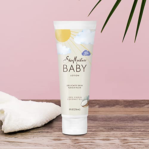 SheaMoisture Baby Lotion - Hydrating Coconut Oil & Shea Butter, Gentle for Sensitive Skin - 8oz