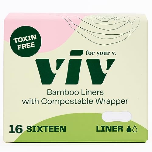 Viv Bamboo Feminine Pads - Super Absorbent, Natural Protection, Soft & Plastic-Free - 16 Pack