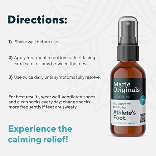 Marie Originals Athlete's Foot Spray - Natural Itch Relief & Odor Control, Apple Cider Vinegar - 4oz