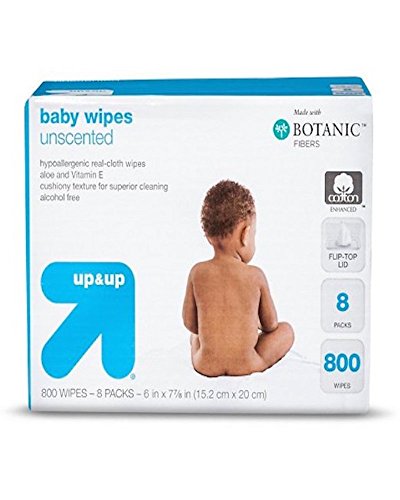 Up and Up Unscented Baby Wipes - Hypoallergenic, Plant-Based, 800 Count Refill Pack