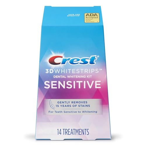 Crest 3D Whitestrips for Sensitive Teeth - Removes 15 Years of Stains, ADA Accepted - 28 Strips