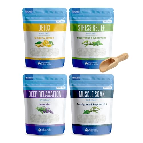 Better Bath Better Body Bath Salts Sampler - Natural Relaxation & Detox, 8lbs Total