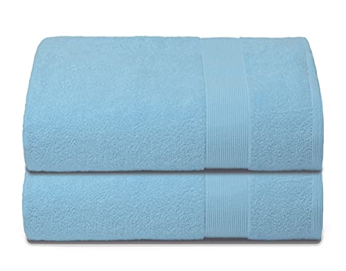 Belizzi Home Bath Sheet Set - Ultra Soft, Highly Absorbent, 100% Pure Cotton - 35x70, Sky Blue