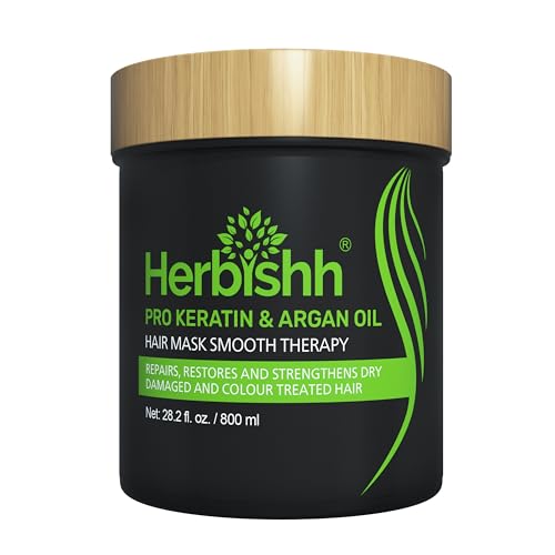 Herbishh Argan Hair Mask - Deep Conditioning for Dry, Weak Hair, No Sulfates or Parabens - 800ML