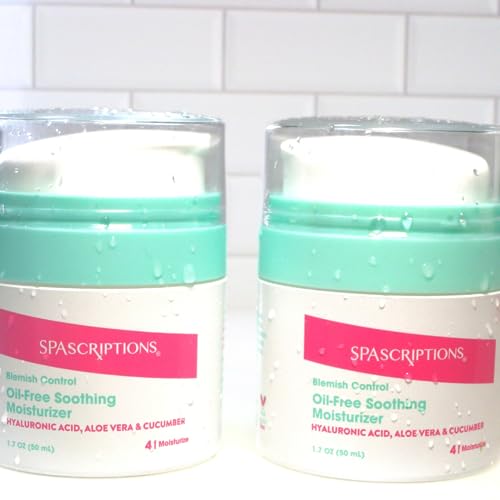 SpaScriptions Oil-Free Soothing Moisturizer - Hydrates & Refreshes with Aloe & Cucumber - 1.7oz