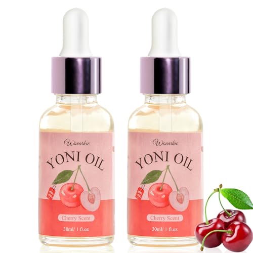 Wovarkie Yoni Oil - pH Balancing Vaginal Moisturizer, Odor Eliminator - 1 fl oz (Cherry) x2