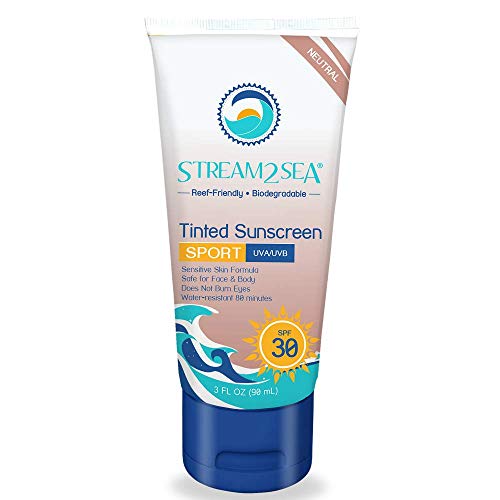 STREAM 2 SEA Tinted Sunscreen - SPF 30, Biodegradable, Reef Safe, Non-Greasy - 3 Fl oz