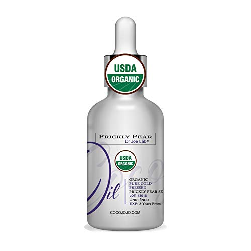 Dr Joe Lab Organic Prickly Pear Seed Oil - 100% Pure, USDA Certified, Vegan - 1 oz Glass Dropper