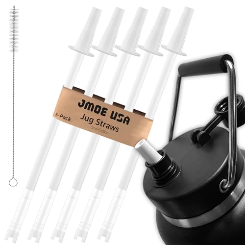 Jmoe USA Straw Adapter Kit - Durable BPA-Free Reusable Straws, Easy to Clean - 5-Pack for RTIC Jugs