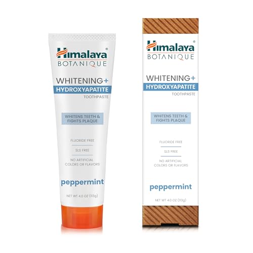 Himalaya Botanique Whitening Toothpaste - Whitens Teeth, Fresh Peppermint Flavor, Vegan - 4oz