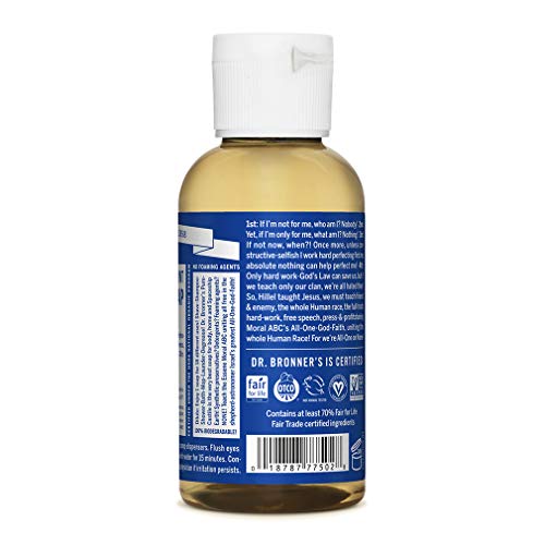 Dr. Bronner's Body Soap - Organic Oils, 18-in-1 Uses, Vegan, Travel Size 2oz