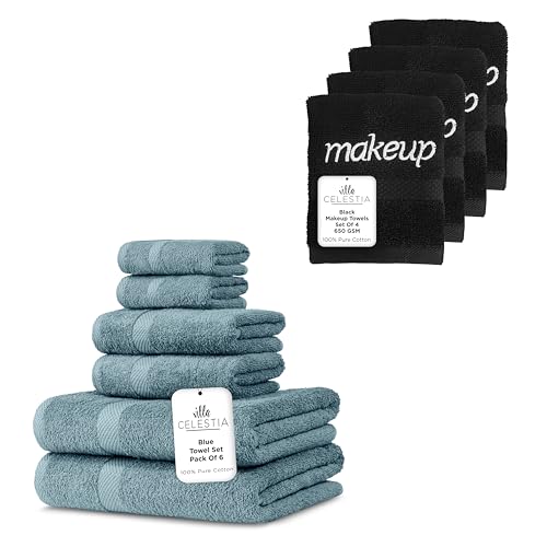 Plush Cotton Towel Set - Ultra Absorbent, OEKO-TEX Certified, Soft & Fast-Drying - 10 Pack