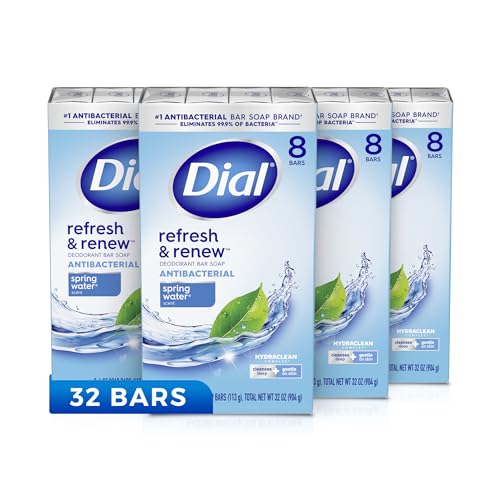 Dial Antibacterial Bar Soap - Invigorating Clean, Moisturizing & Odor Protection - 32 Bars