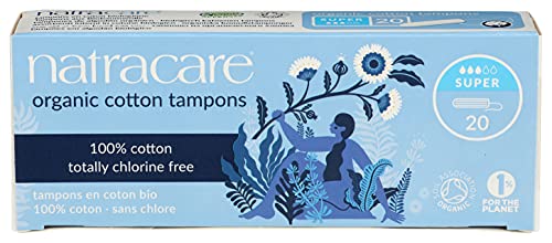 Natracare Organic Cotton Tampons - Chlorine-Free, Biodegradable, 12 Pack (240 Total)