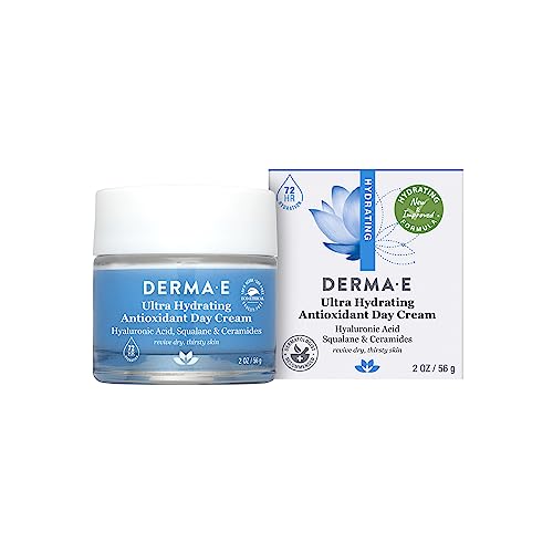 Derma E Face Moisturizer - Plumping Hydration with Hyaluronic Acid & Ceramides - 2 Fl Oz