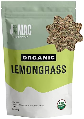 J MAC BOTANICALS Herbal Supplement - Organic Lemongrass Tea, USDA Certified, 8oz Bag