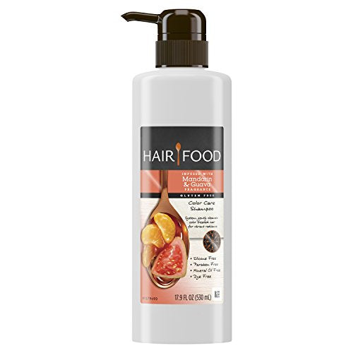 Hair Food Color Care Shampoo - Gently Cleanses, Gluten-Free, Mandarin & Guava Scent - 17.9oz