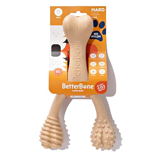 BetterBone Dog Toy - Durable, Non-Toxic Chew Promoting Dental Health - Hard Density, 6in