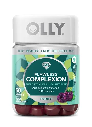 OLLY Vitamins & Supplements Bundle - Support Clear Skin, Antioxidants & Minerals - 50 Berry Gummies