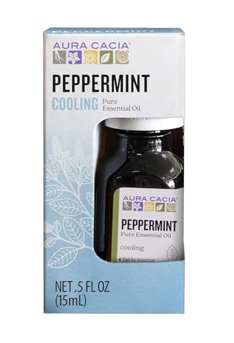 Aura Cacia Peppermint Essential Oil - Refreshing Aroma, Therapeutic Grade - 15ml